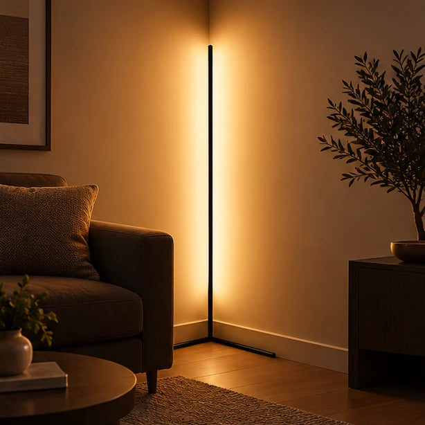 Corner Floor Lamp Dimmable LED Remote Control 3 Light Tones