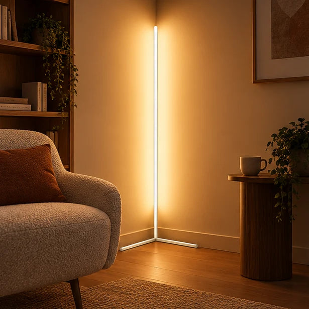 Corner Floor Lamp Dimmable LED With Remote Control