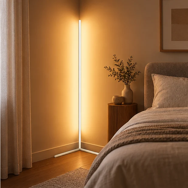 Corner Floor Lamp Dimmable LED With Remote Control