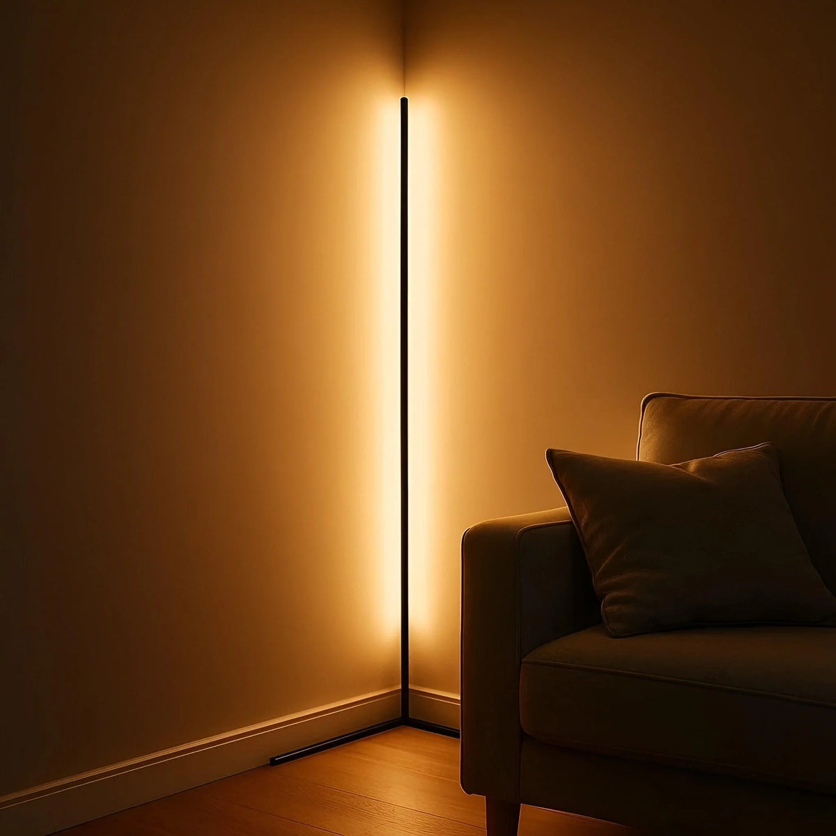 Corner Floor Lamp Dimmable LED With Remote Control
