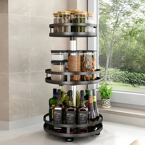 Countertop Organizer 3-Tier Rotating Metal Frame