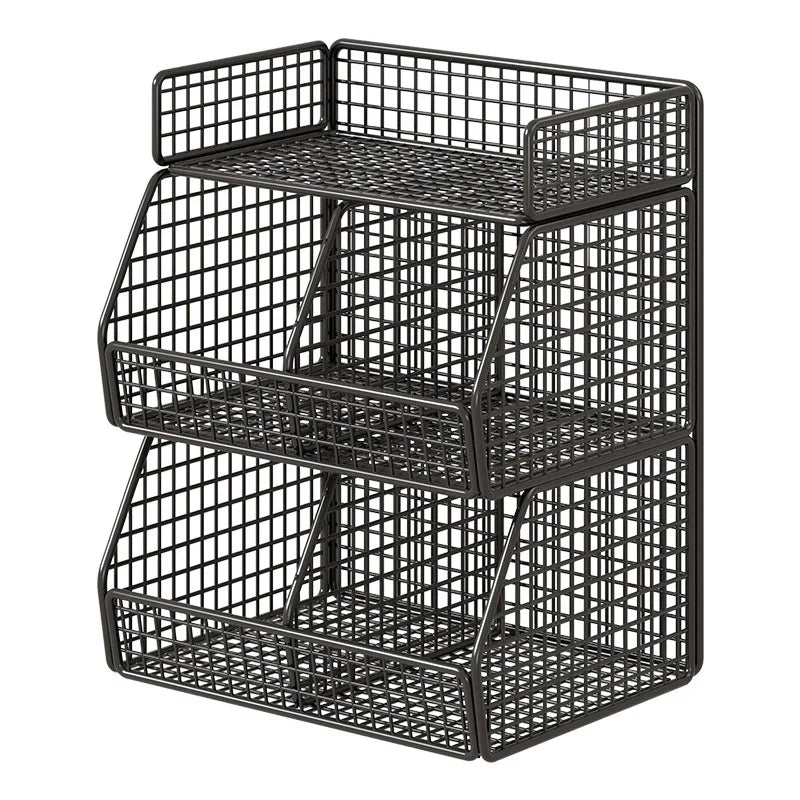 Countertop Organizer Two Baskets Top Shelf Compact