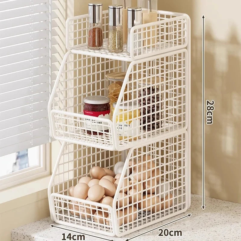 Countertop Organizer Two Baskets Top Shelf Compact