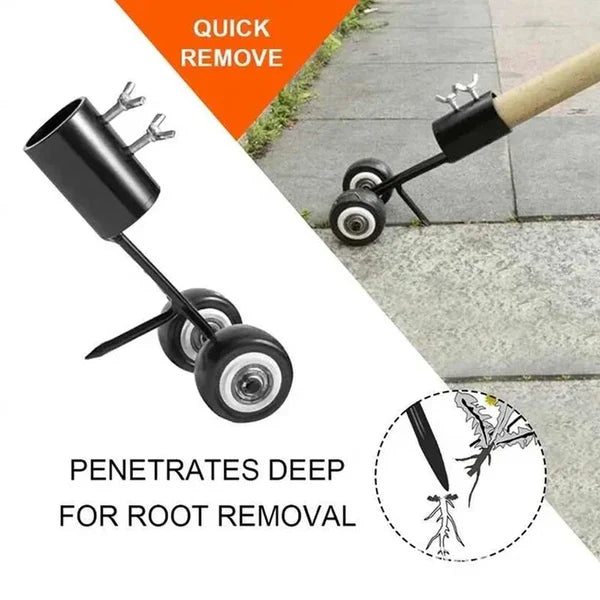 Crevice Weed Puller Adjustable Head Metal Blade Wooden Handle