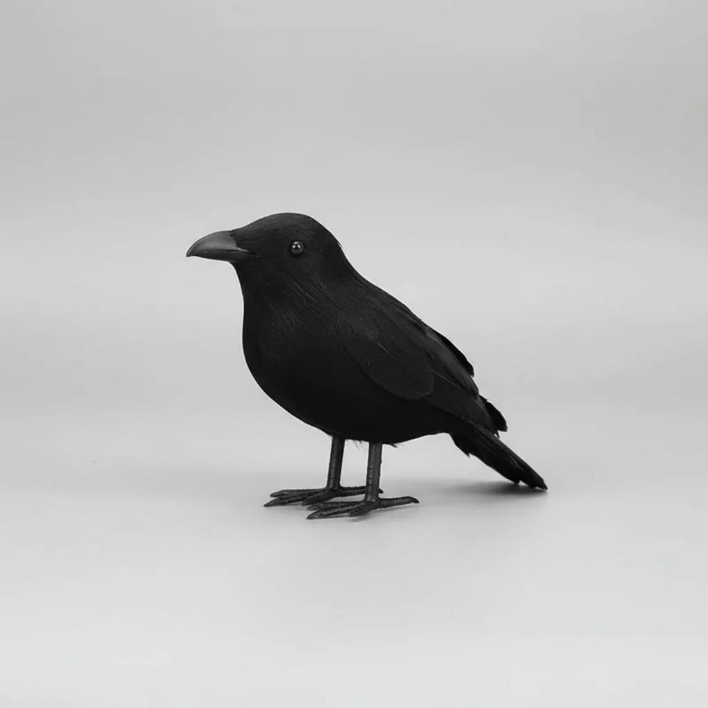 Crow Decoration Realistic Freestanding Faux Feathers