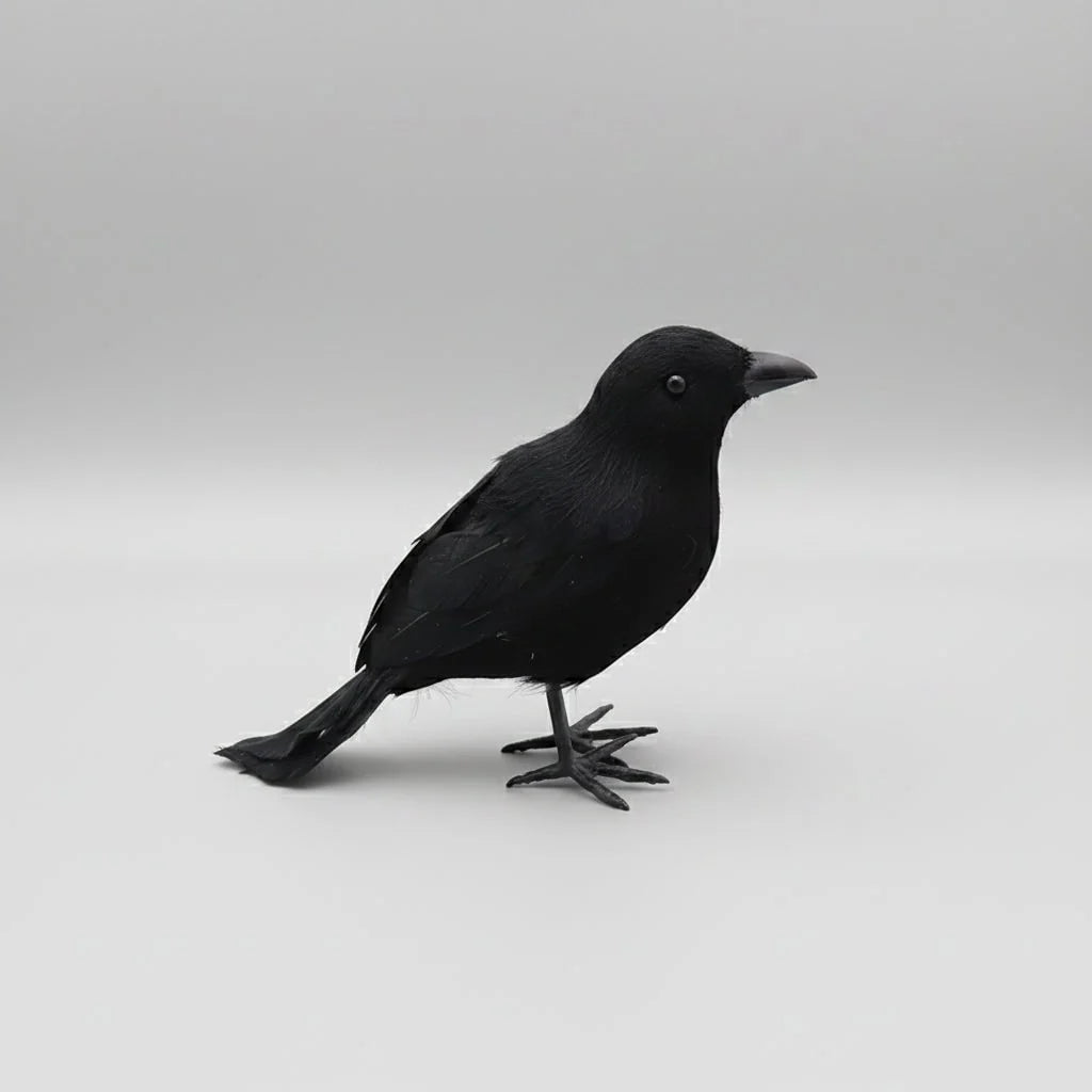 Crow Decoration Realistic Freestanding Faux Feathers