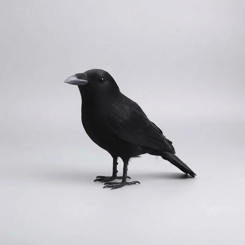 Crow Decoration Realistic Freestanding Faux Feathers