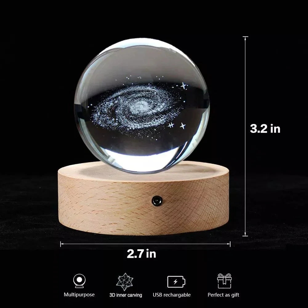 Crystal Ball 3D Engraved LED Light Base