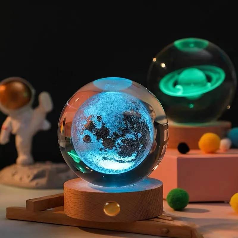 Crystal Ball 3D Engraved LED Light Base