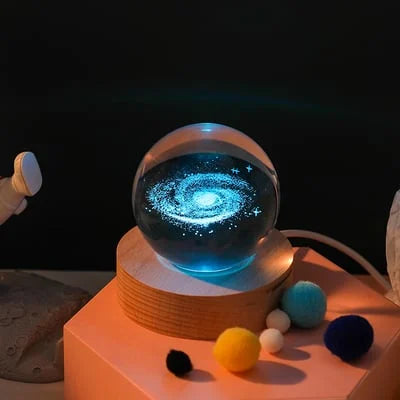 Crystal Ball 3D Engraved LED Light Base