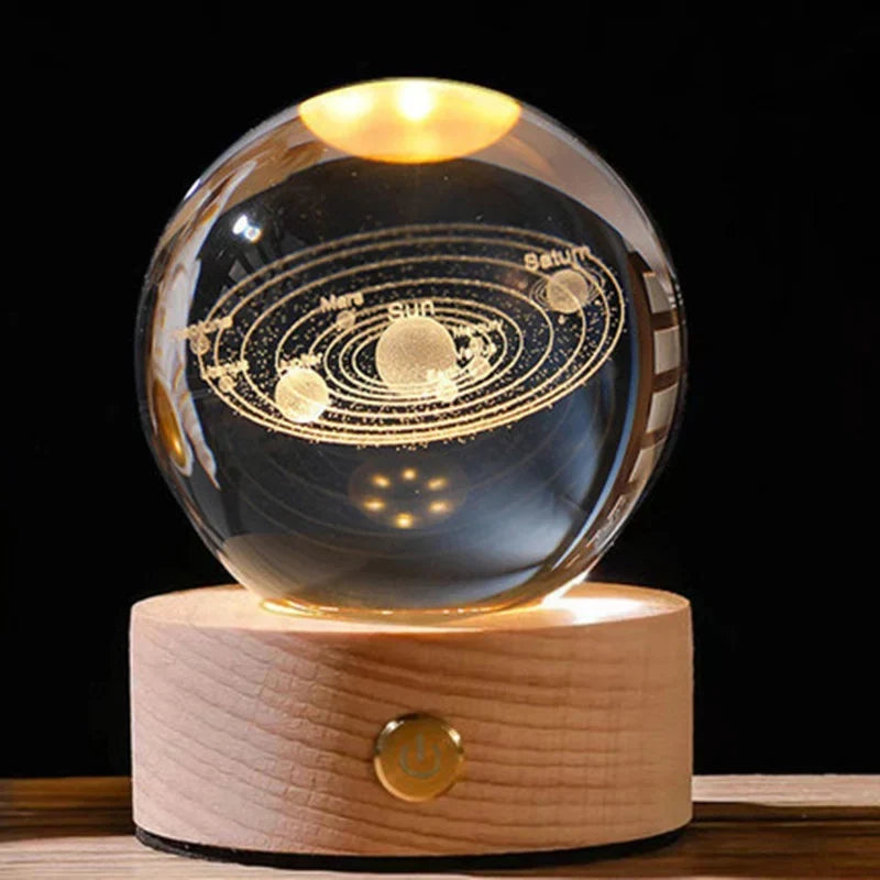 Crystal Ball 3D Engraved LED Light Base