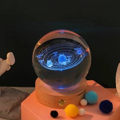 Crystal Ball 3D Engraved LED Light Base