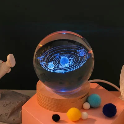 Crystal Ball 3D Engraved LED Light Base