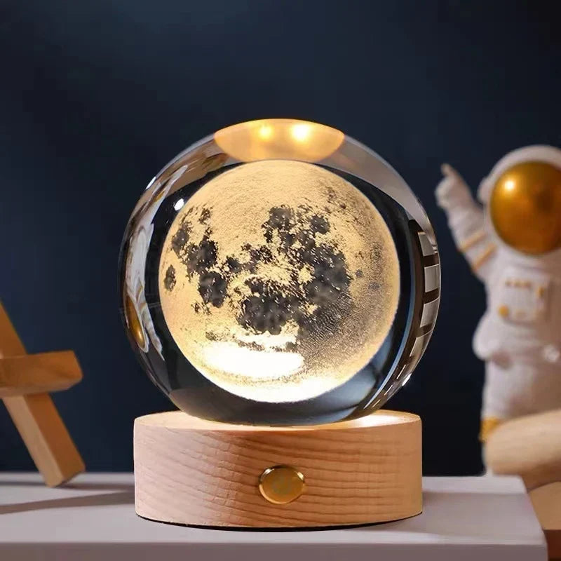 Crystal Ball 3D Engraved LED Light Base