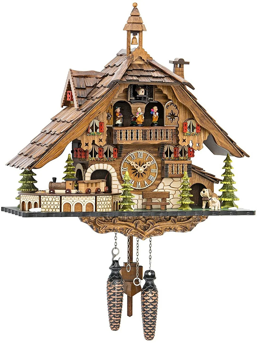 Cuckoo Clock Wooden Chalet Music & Night Shutoff