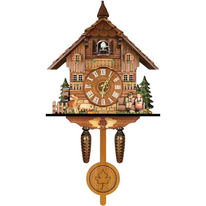 Cuckoo Clock Wooden Chalet Music & Night Shutoff
