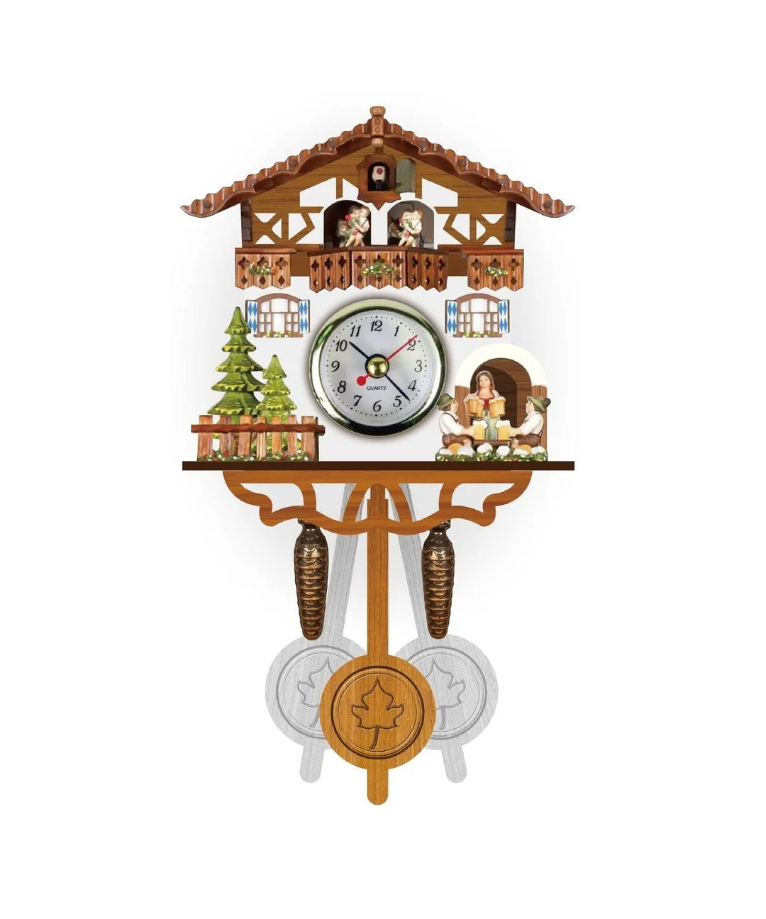 Cuckoo Clock Wooden Chalet Music & Night Shutoff