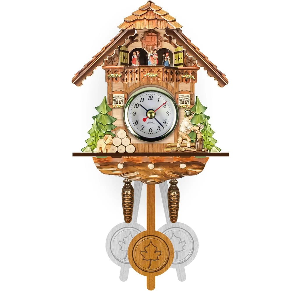 Cuckoo Clock Wooden Chalet Music & Night Shutoff