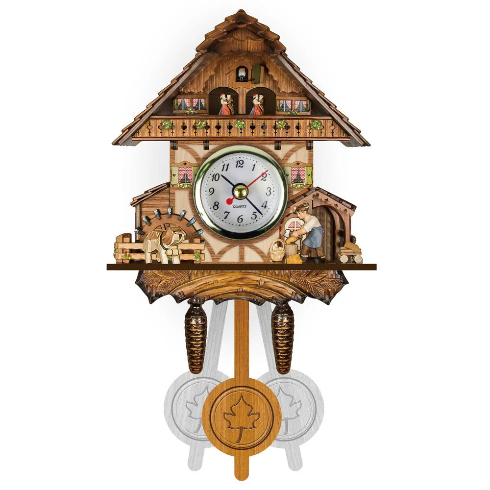 Cuckoo Clock Wooden Chalet Music & Night Shutoff