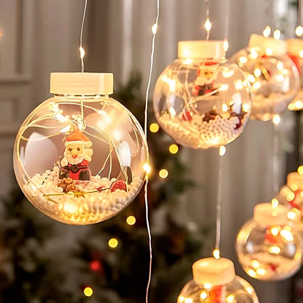 Curtain String Lights 10 LED Ornament Balls Connectable