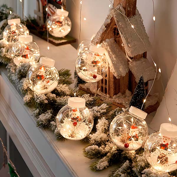 Curtain String Lights 10 LED Ornament Balls Connectable