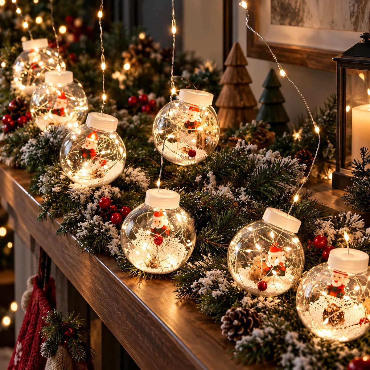 Curtain String Lights 10 LED Ornament Balls Connectable