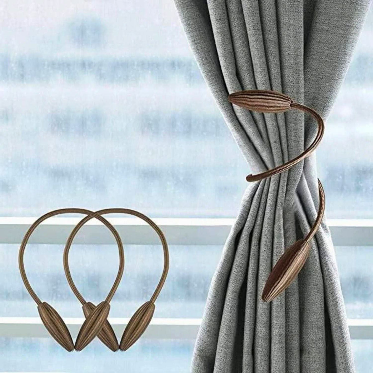 Curtain Tiebacks Flexible Shapeable Tool-Free Installation