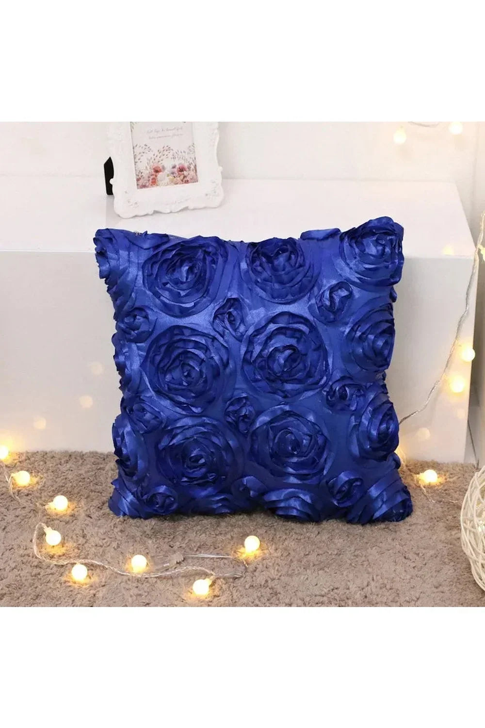 Cushion Cover 3D Rose Design Cotton Linen