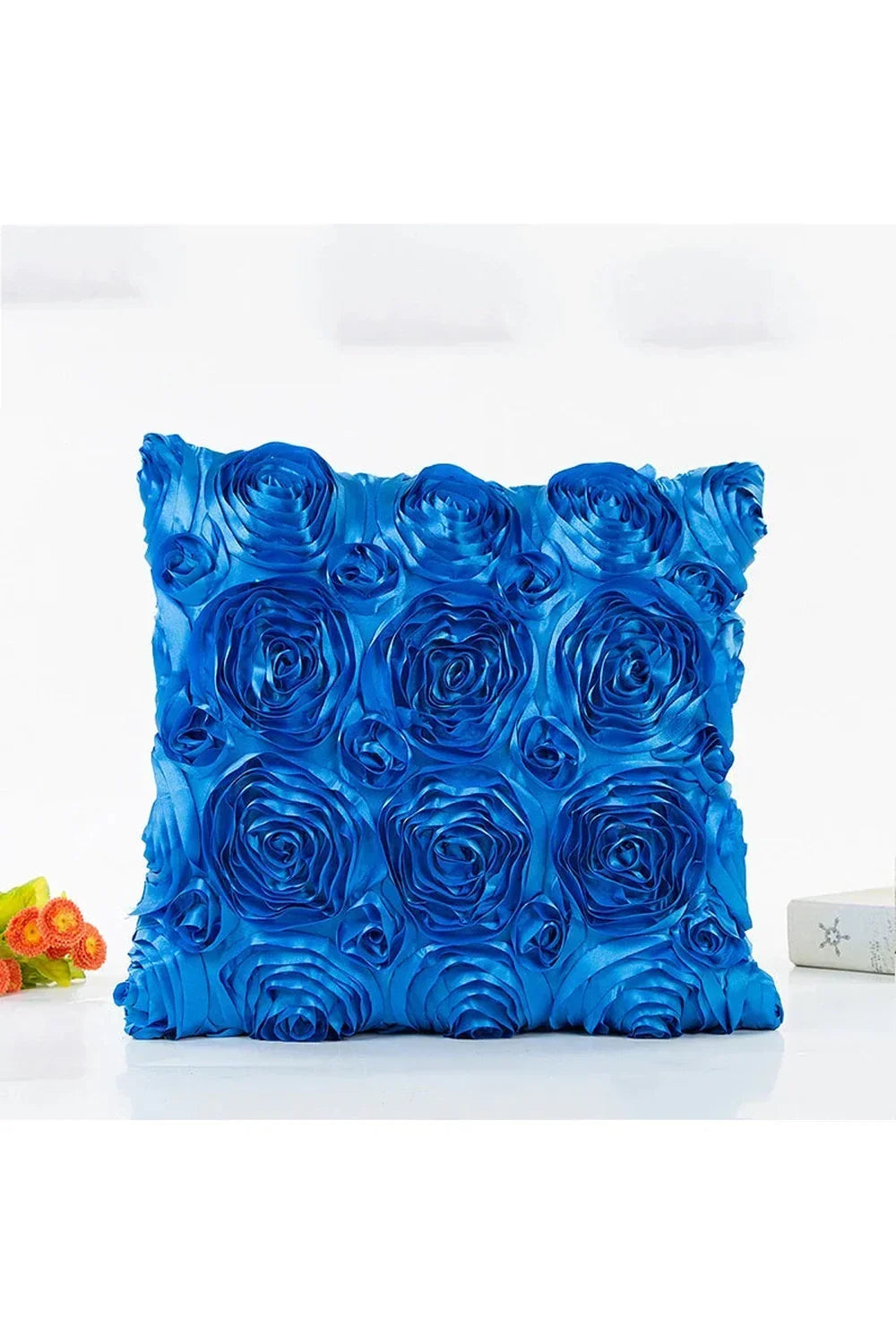 Cushion Cover 3D Rose Design Cotton Linen