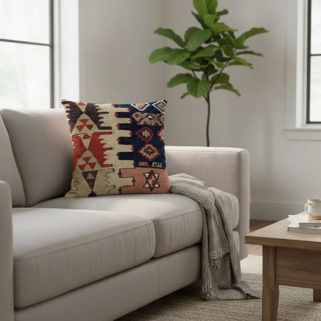 Cushion Cover Boho Pattern Polyester 17.7 Inch Square