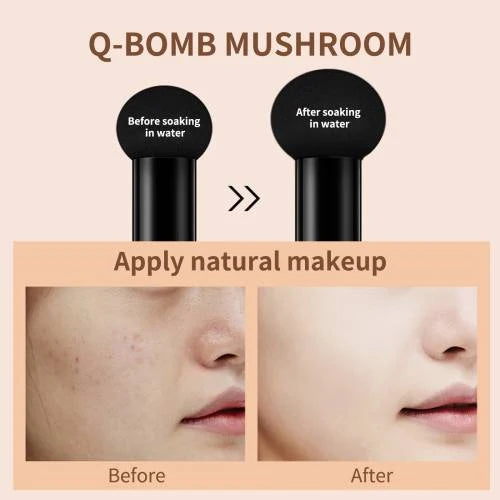 Cushion Foundation Moisturizing Natural Coverage Mushroom Applicator