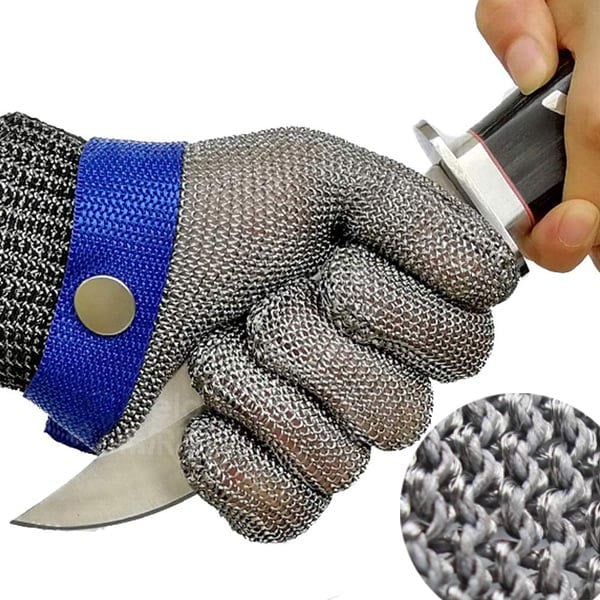 Cut-Resistant Glove 316L Stainless Steel ANSI A9 Dishwasher-Safe