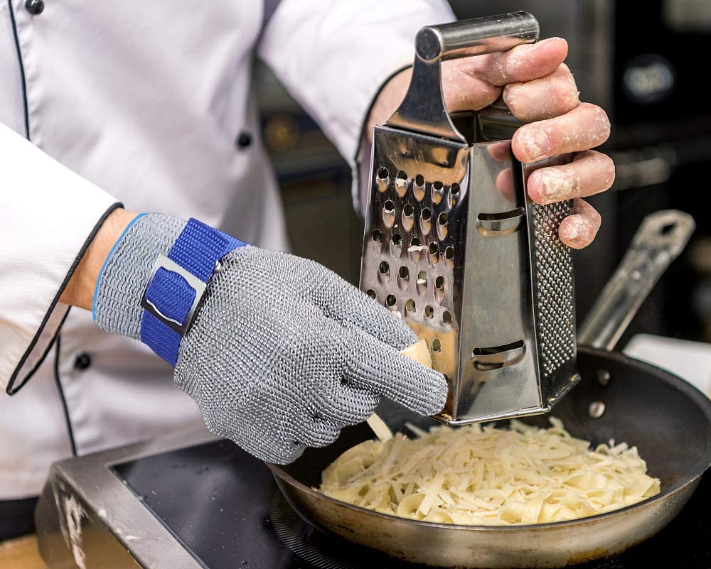 Cut-Resistant Glove 316L Stainless Steel ANSI A9 Dishwasher-Safe