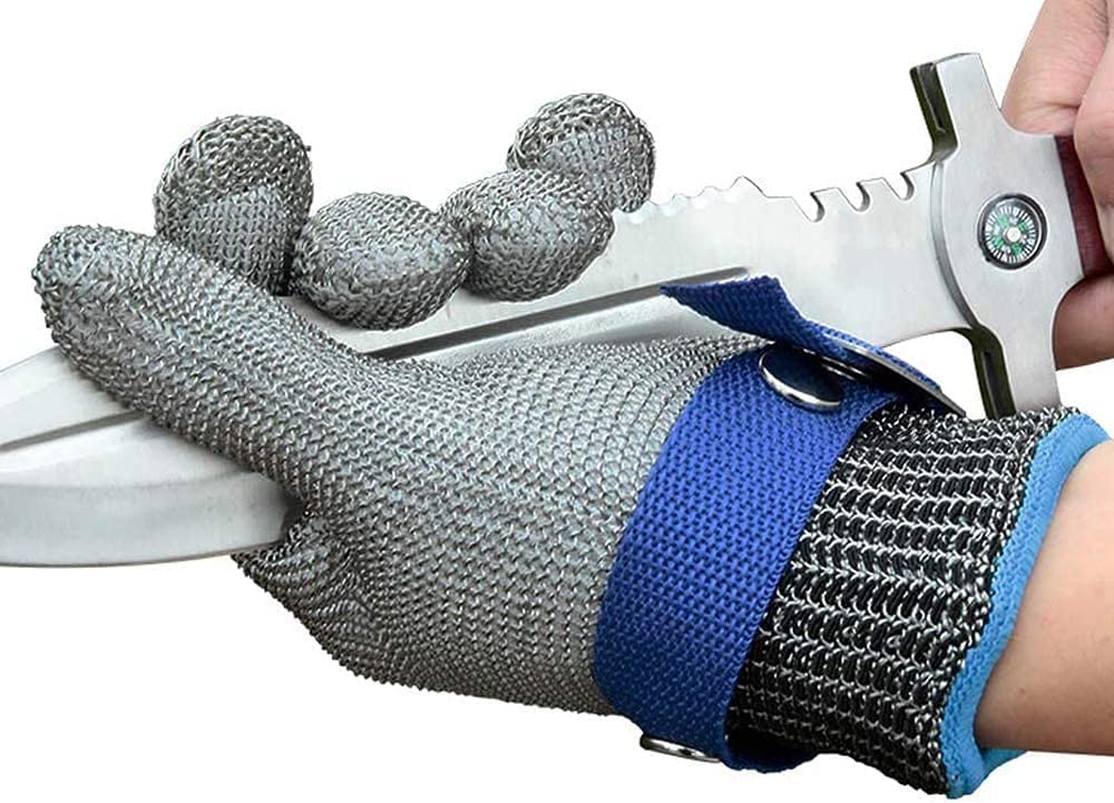 Cut-Resistant Glove 316L Stainless Steel ANSI A9 Dishwasher-Safe