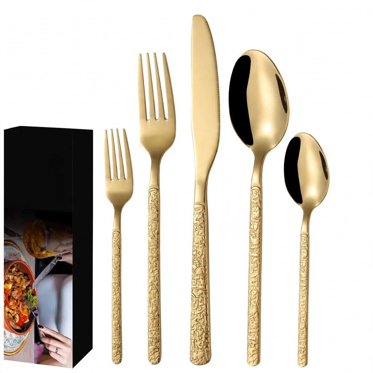 Cutlery Set Stainless Steel Rust-Resistant Dishwasher-Safe
