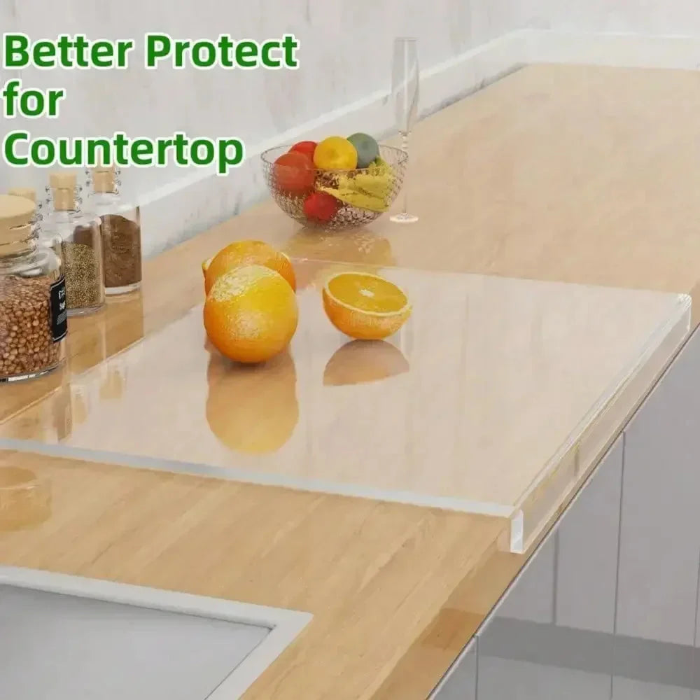Cutting Board Clear Acrylic Non-Slip Edge Counter Lip