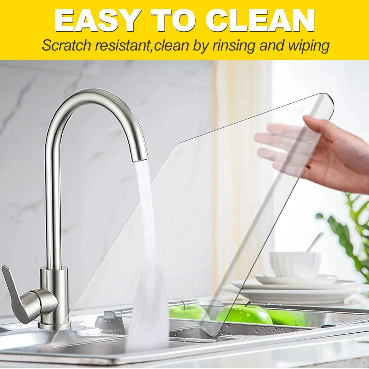Cutting Board Clear Acrylic Non-Slip Edge Counter Lip