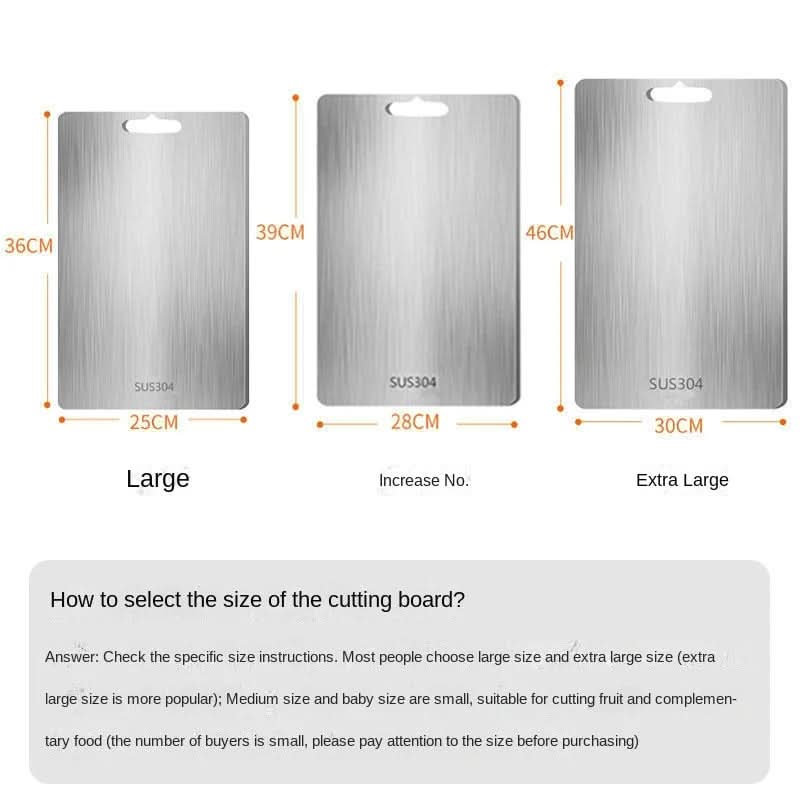 Cutting Board Stainless Steel Non-Slip Hygienic Surface