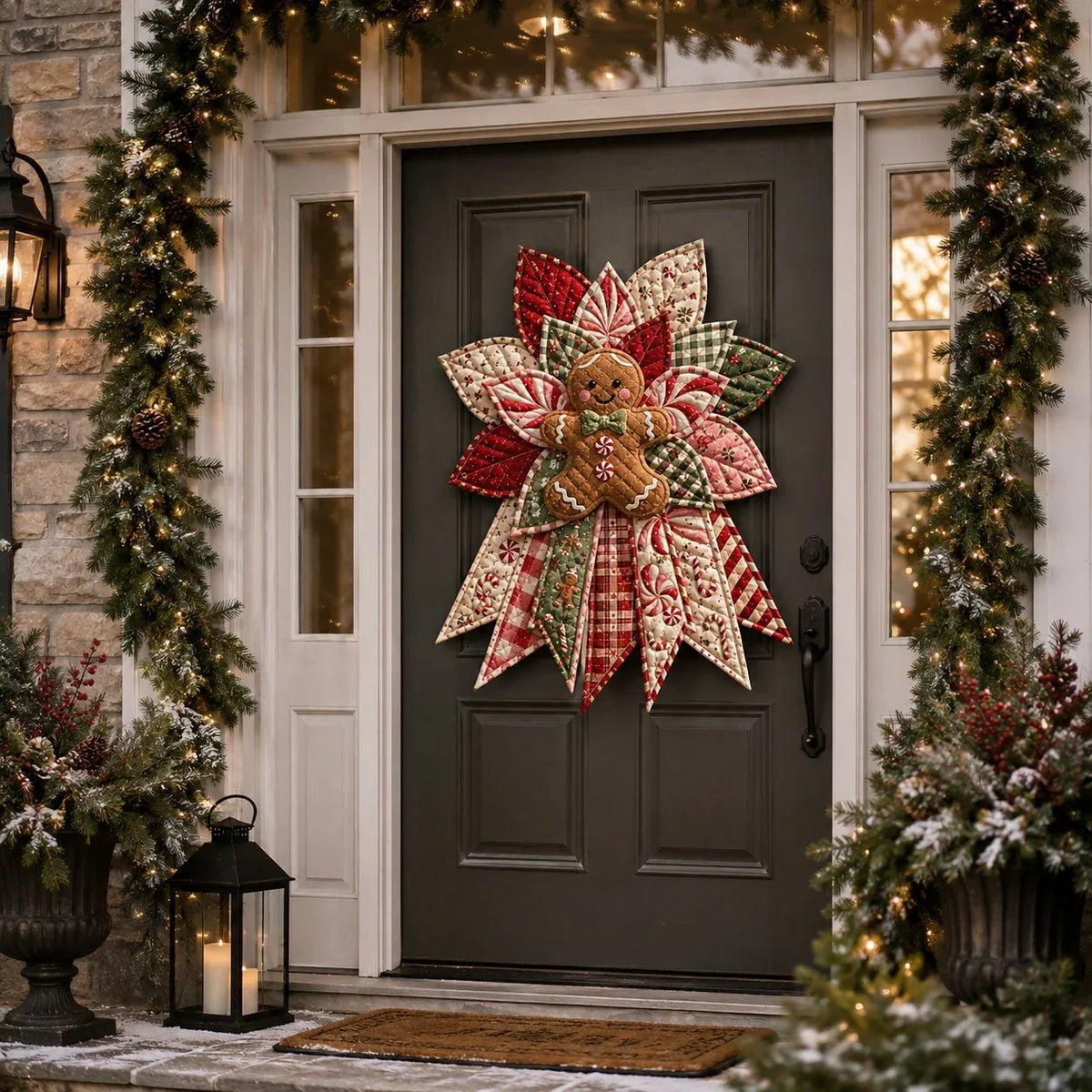 DIY Quilted Christmas Door Hanging Sewing Kit Materials Included 50cm
