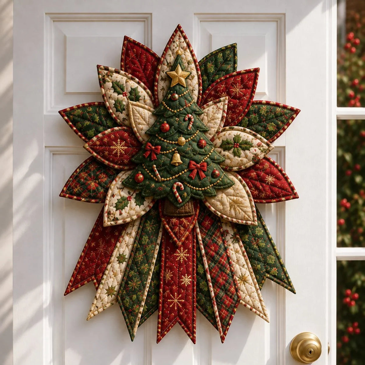 DIY Quilted Christmas Door Hanging Sewing Kit Materials Included 50cm