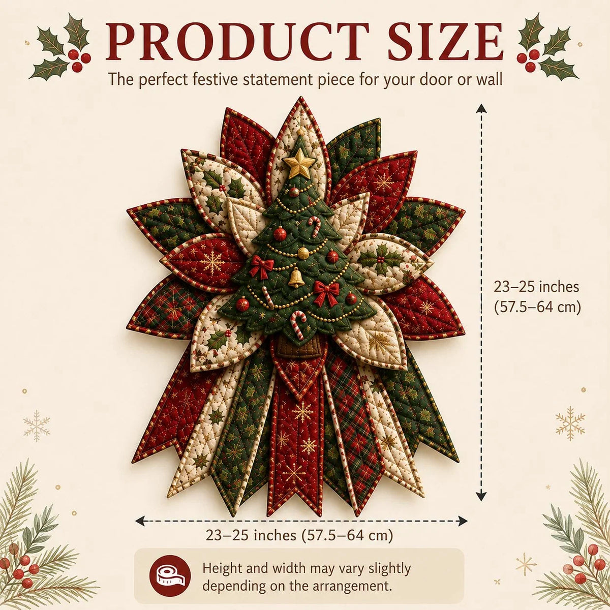 DIY Quilted Christmas Door Hanging Sewing Kit Materials Included 50cm