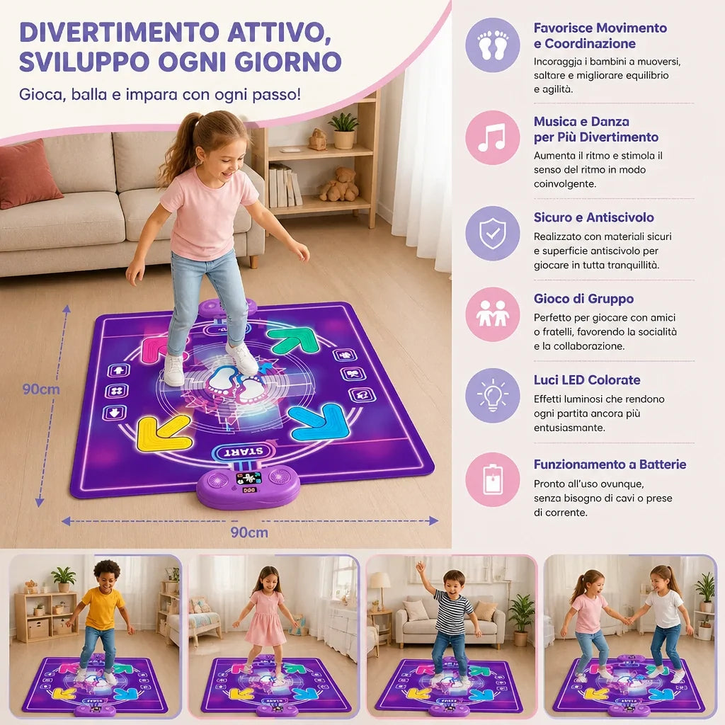 Dance Mat LED Lights Music & Multiplayer Modes
