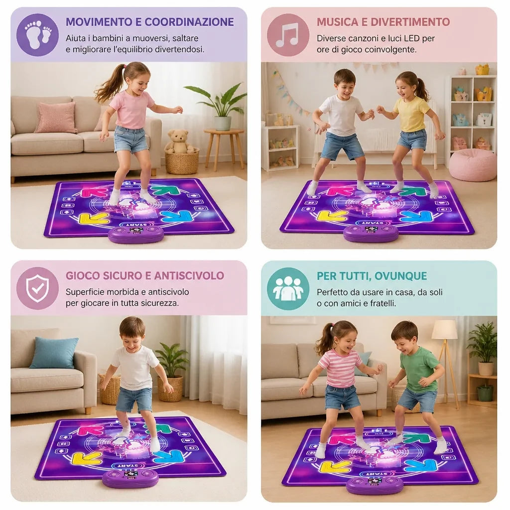 Dance Mat LED Lights Music & Multiplayer Modes