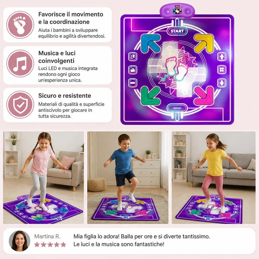 Dance Mat LED Lights Music & Multiplayer Modes