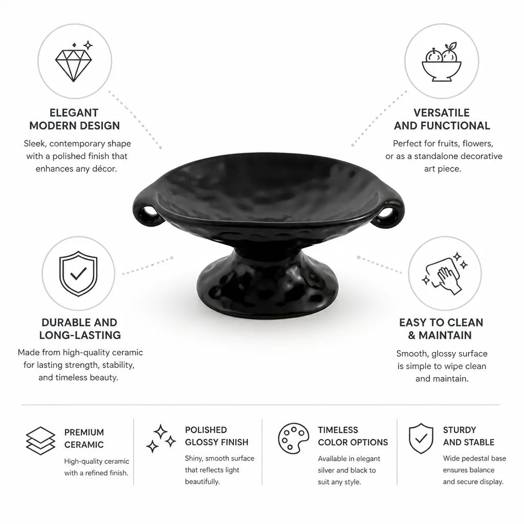 Decorative Centerpiece Ceramic Polished Finish