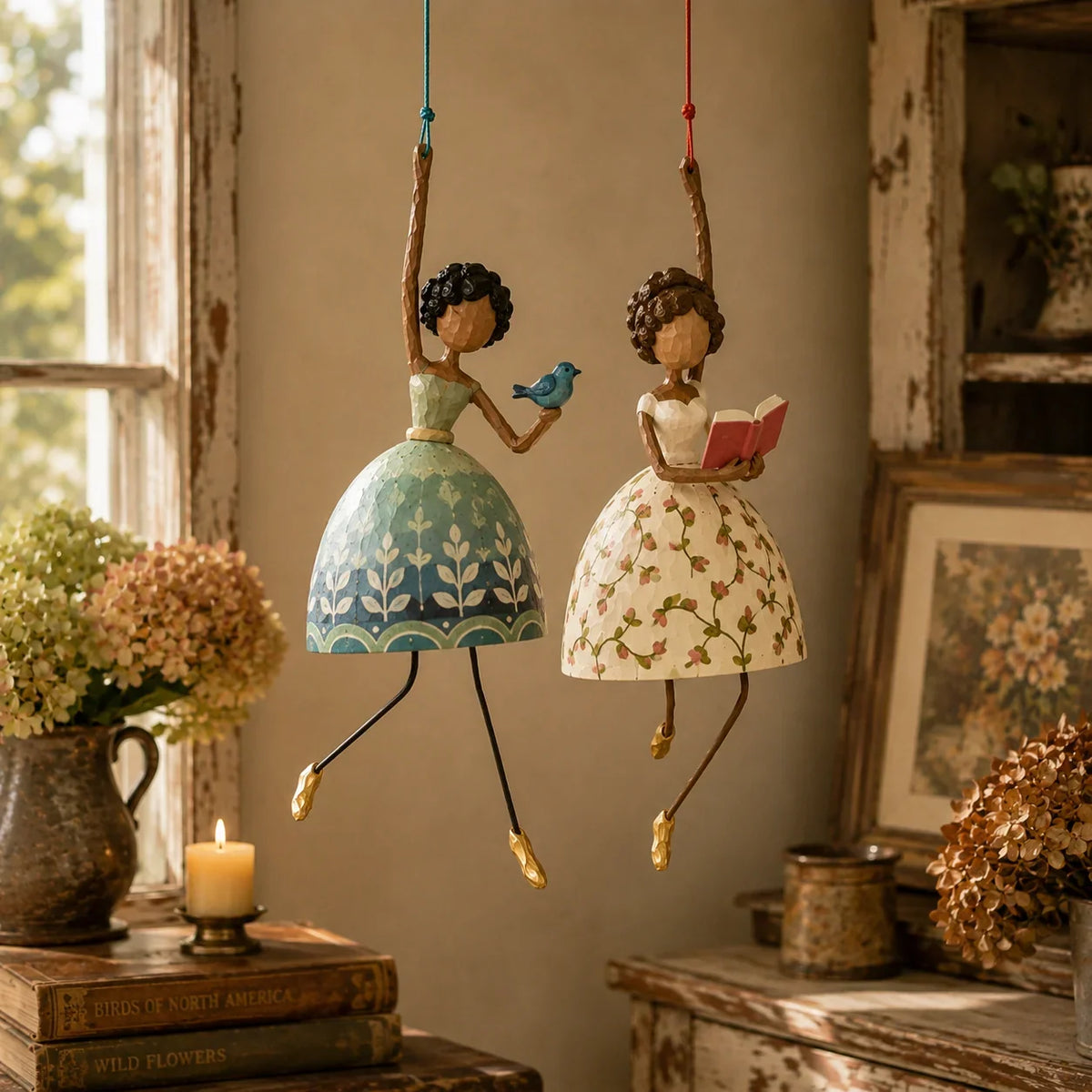 Decorative Hanging Figurine Folk Art Gentle Swaying Motion