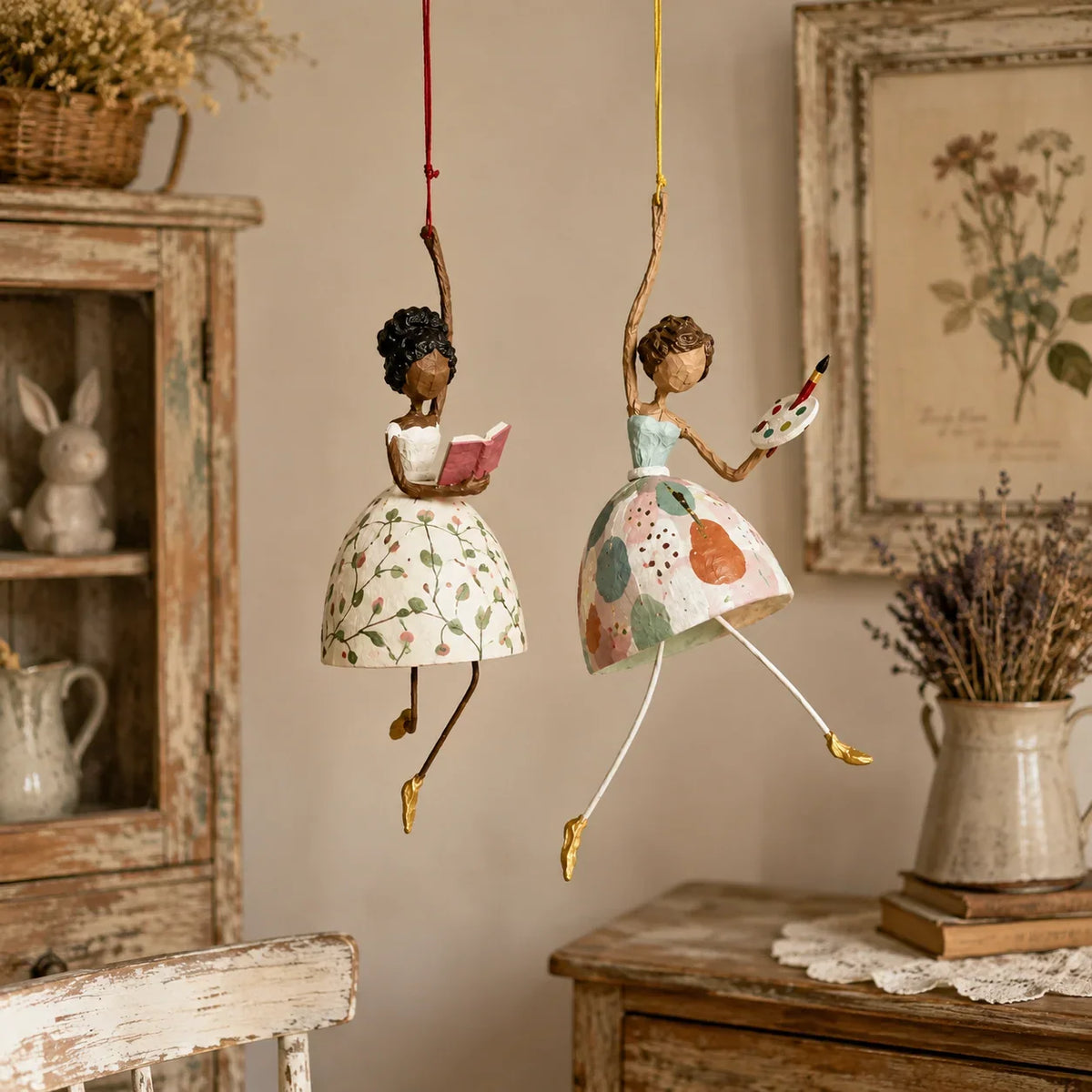 Decorative Hanging Figurine Folk Art Gentle Swaying Motion
