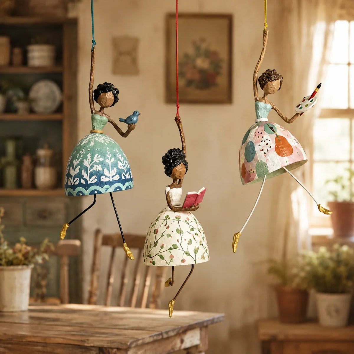 Decorative Hanging Figurine Folk Art Gentle Swaying Motion