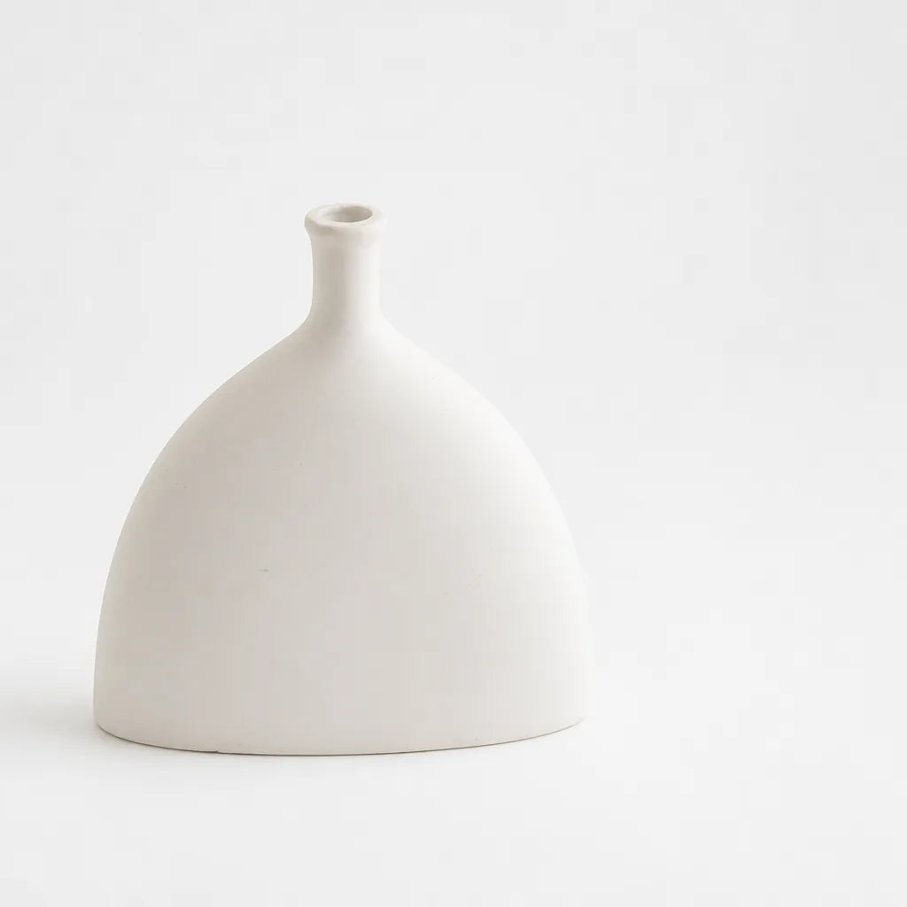 Decorative Vase Minimalist White Smooth Finish