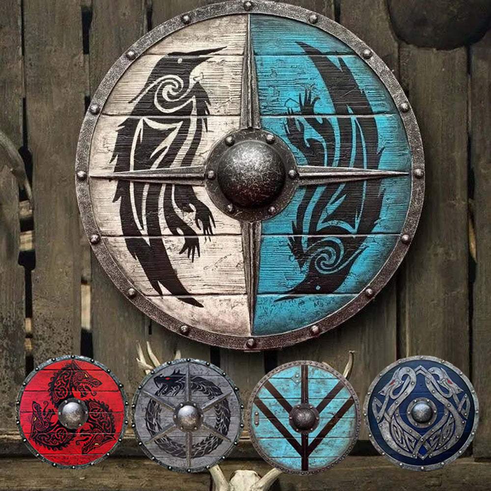 Decorative Wooden Shield 12 Inch Battleworn Finish